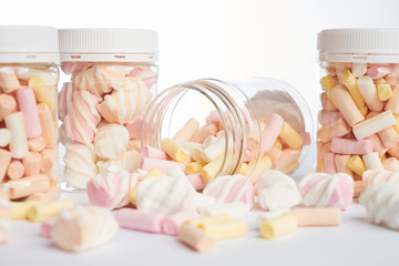 Colorful small marshmallows