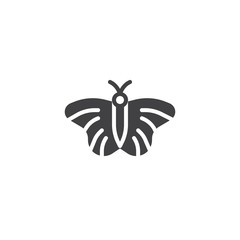 Butterfly icon vector, filled flat sign, solid pictogram isolated on white. Moth symbol, logo illustration.