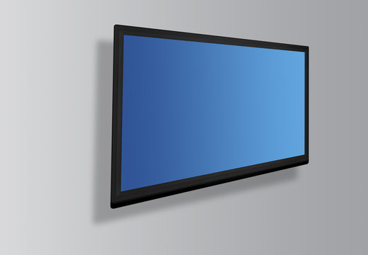 Led or Lcd tv screen hanging on the wall background