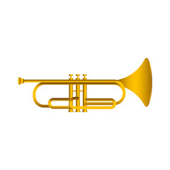 Isolated cornet. Musical instrument