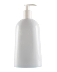 White cosmetic bottle isolated on white