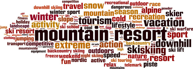 Mountain resort word cloud