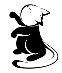 Cat logo illustration on white background.