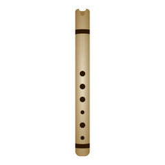 Isolated flute. Musical instrument