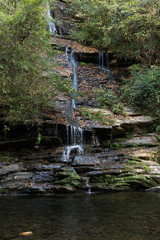 Tom Branch Falls at Deep Creek Trail in Great Smoky Mountains National Park - obrazy, fototapety, plakaty