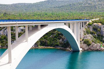 bridge over the sea strait in Croatia