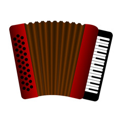 Isolated accordion. Musical instrument