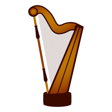 Isolated harp. Musical instrument