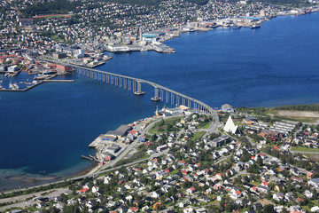 Blick am  nordnorwegischen Stadt Tromsø