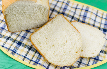 A loaf of homemade white bread