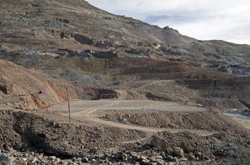 Football pitch on Cerro Rico in Potosi, Bolivia
