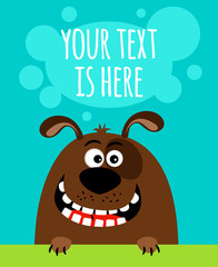 Happy cartoon dog card