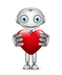 Robot with balloon Heart