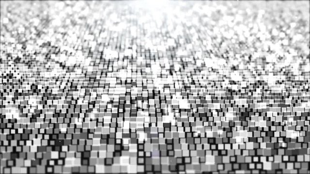 Animation ,motion abstract background with square white moving and flicker particles. Backdrop of bokeh.  
