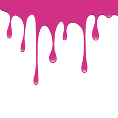 Red paint drips. On a white background. Vector illustration
