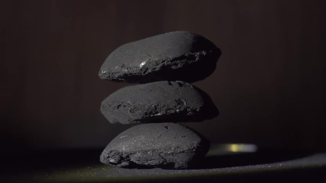 Charcoal. Pile of natural wood charcoal