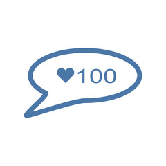 Vector illustration of social networking. Icon. 100 likes.