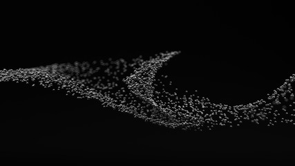 Black background with particles. 3d illustration, 3d rendering.