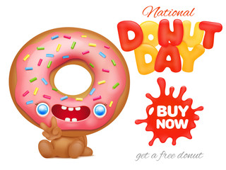 National Donut Day Holiday ad poster template