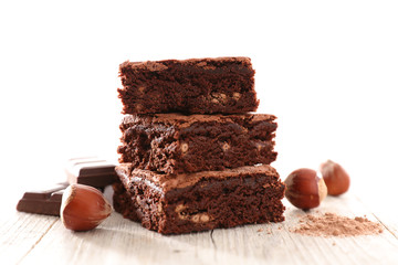 chocolate brownie and hazelnut