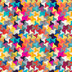 Seamless pattern of wavy shapes. Geometric puzzle.