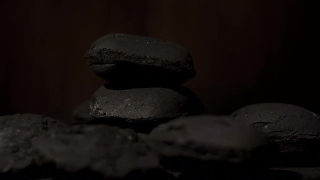Natural wood charcoal Isolated