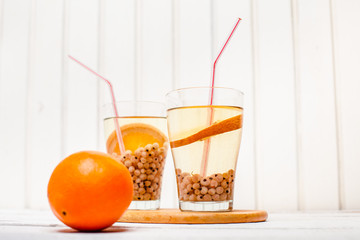 Juice from orange and berries