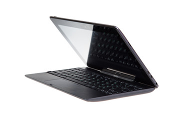 Black laptop isolated on white background