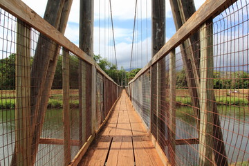 Swinging Bridge in Hanapepe Kauai Hawaii USA