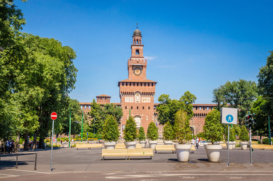 The Sforza Castle - Castello Sforzesco in Milan, Italy