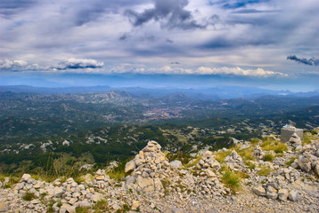 Fototapeta na wymiar Hiking through the wild mountains of Montenegro