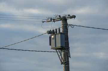 Transformer of electricity, capacitor, high tension