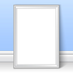 Frame realistic mock up vector blue kids room wall