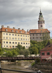 Fototapeta na wymiar Historic Cesky Krumlov castle in Cesky Krumlov. Czech Republic..