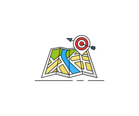 Geo-targeting conceptual icon. Map location vector design. Navigation map illustration