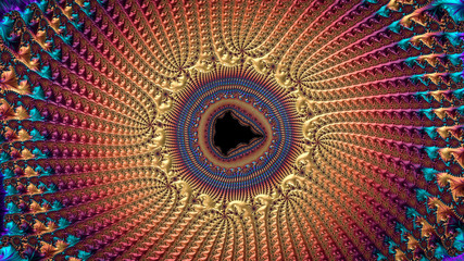 An abstract computer generated fractal design. A fractal is a never-ending pattern. Fractals are infinitely complex patterns that are self-similar across different scales.