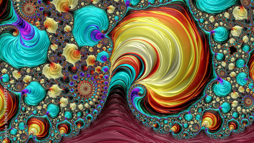 Fototapete an abstract computer generated fractal design. a fractal is a never-ending pattern. fractals are inf