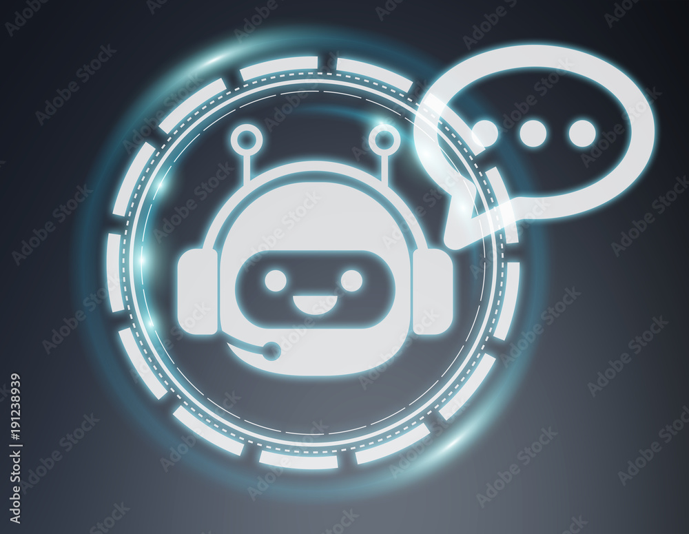 Poster chatbot illustration 3d rendering