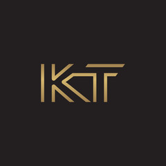 initial letter logo line unique modern, gold color