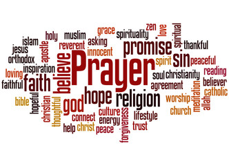 Prayer word cloud concept