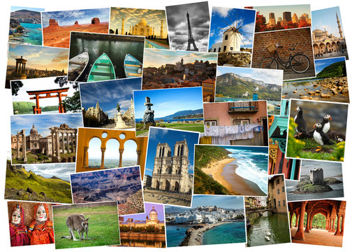 Collage of pictures from everywhere in the world