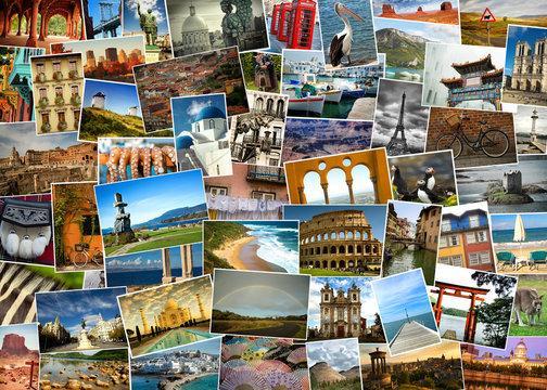 Collage of pictures from everywhere in the world
