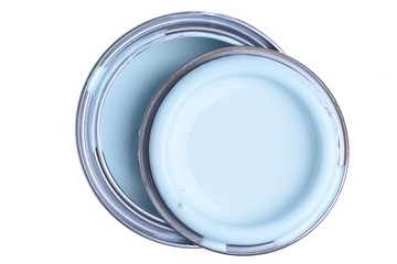 Can of Mint Paint Top View Isolated on White Background