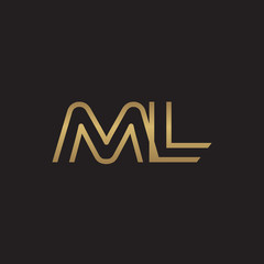 initial letter logo line unique modern, gold color