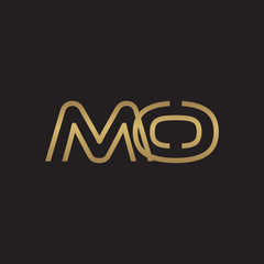 initial letter logo line unique modern, gold color