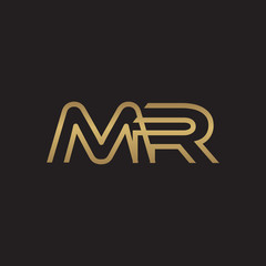 initial letter logo line unique modern, gold color