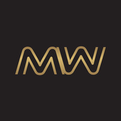 initial letter logo line unique modern, gold color