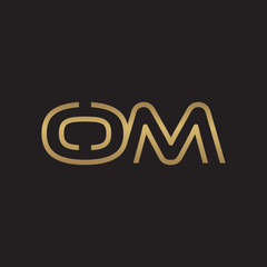 initial letter logo line unique modern, gold color