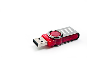usb flash drive bright, new, high-speed on a white background