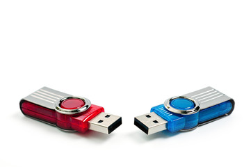 usb flash drive bright, new, high-speed on a white background